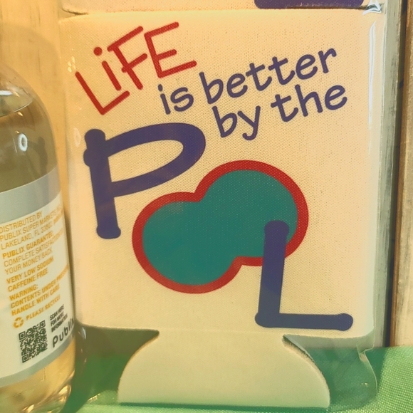 POOL beverage drink holder water beer can NWT set of 2 - Picture 3 of 3